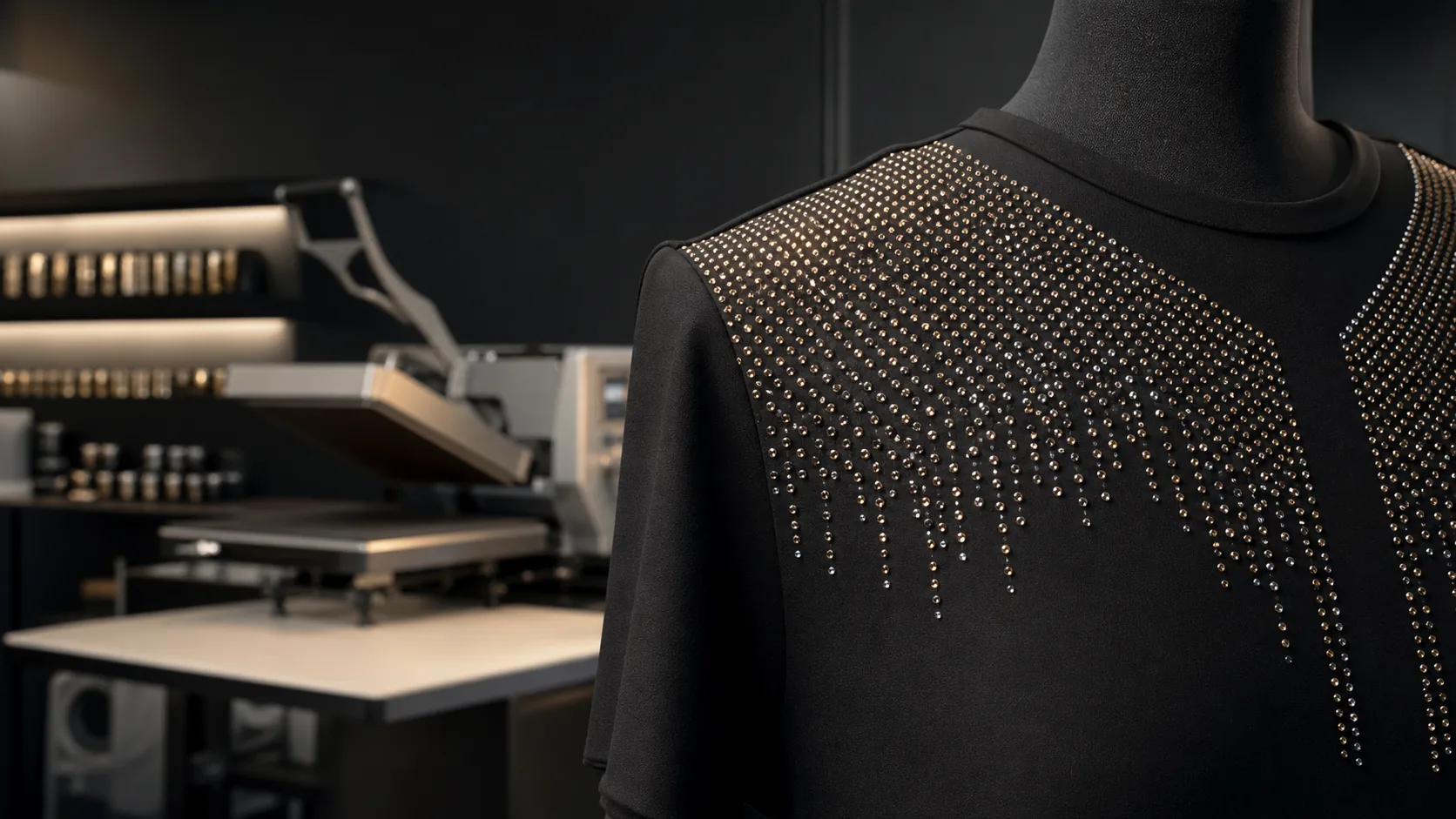 Detailed rhinestone placement